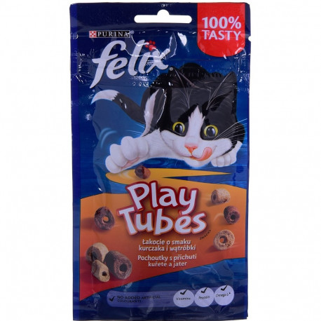 FELIX Play Tubes kana, maks kuiv kassitoit 50 g