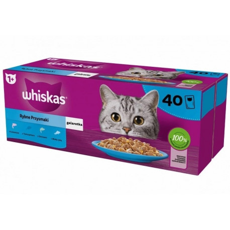 WHISKAS kalalemmikud želees märg kassitoit 40x85 g