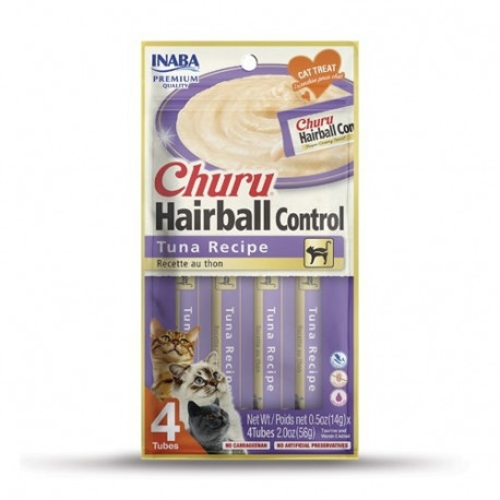 INABA Churu kassimaius karvapallide vastu, tuunikala, 4x14g