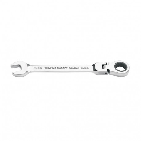 Truper ratcheting combination wrench with flex head 15mm
