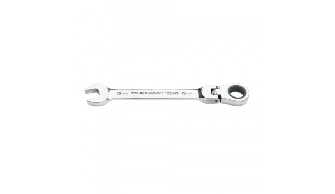 Truper ratcheting combination wrench with flex head 15mm