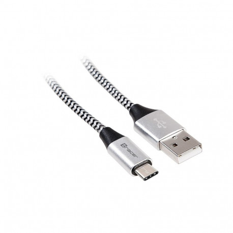 Cable USB 2.0 Type-C male - C male 1,0m black-silver