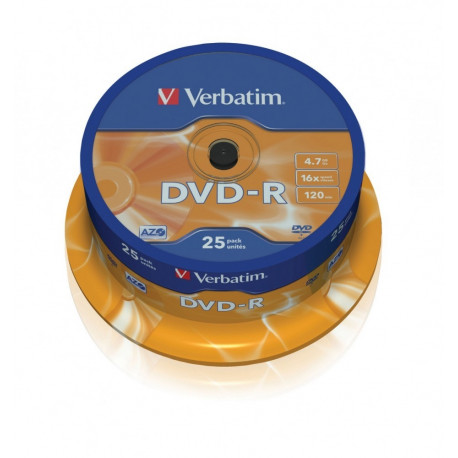 Verbatim DVD-R toorikud 16x 4.7GB 25P CB (43522)