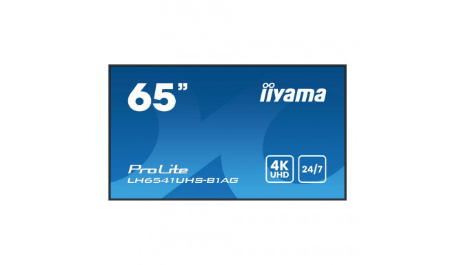 IIYAMA LH6541UHS-B1AG 65-tolline 3840x2160 4K UHD IPS paneel 1% haze maastiku- ja portreerežiim kõla