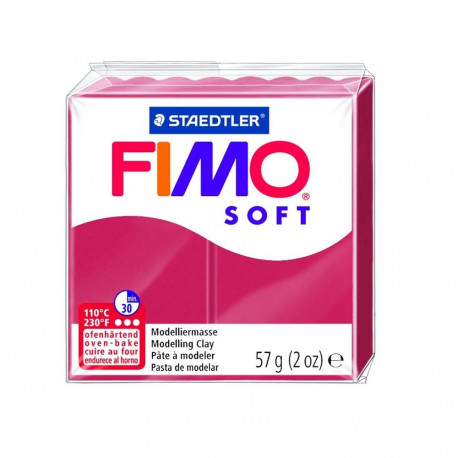 Voolimismass FIMO SOFT 57g, kirsipunane (2 tk)