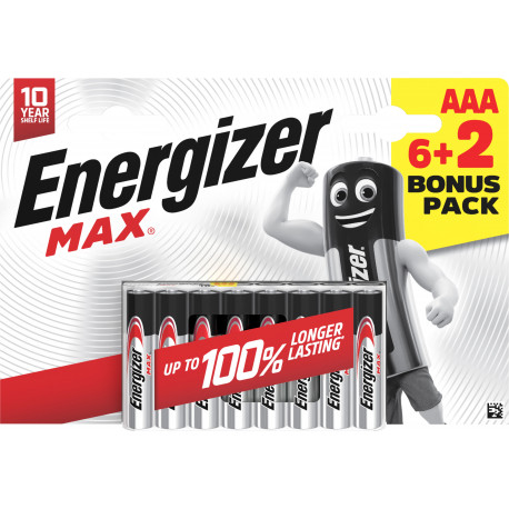 Energizer battery Alkaline Max AAA DHP8 6+2
