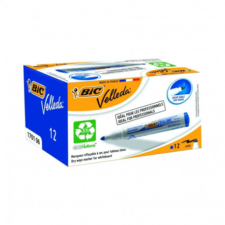 BIC whiteboard marker VELL 1701, 1-5 mm, blue, Box 12 pcs. 525826