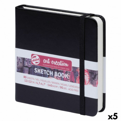 Sketchbook Talens Art Creation Sketch Book Black 80 Sheets 12 x 12 cm (5 Units)