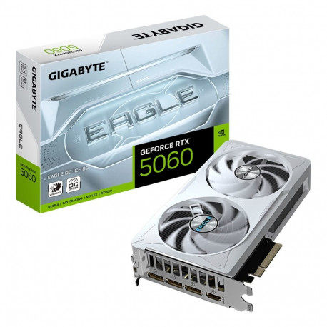 GIGABYTE GeForce RTX 5060 EAGLE OC ICE 8G Graphics Card - 8GB GDDR7, 128bit, PCI-E 5.0, 2550 MHz Cor