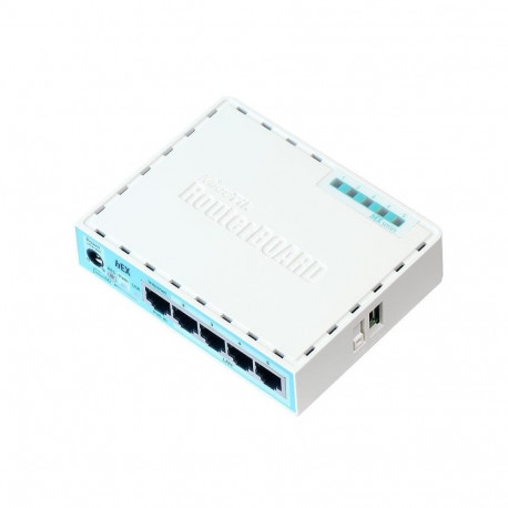 Mikrotik RB750GR3 gigabit ethernet ruuter türkiissinine, valge