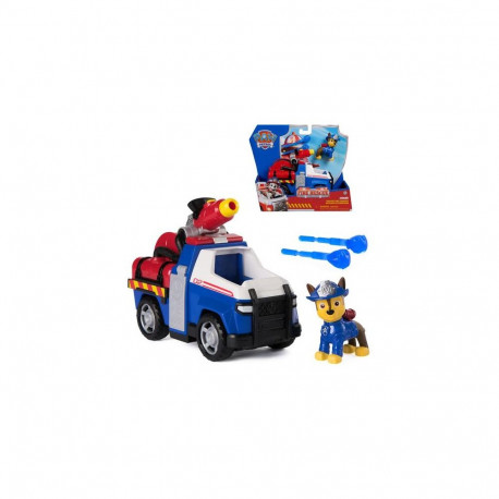 PAW Patrol Fire Rescue: Chase Rescue Fire Cruiser with Action Figure, Projectile Launcher, and Toy T