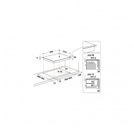 Whirlpool WS S4060 BF Black Built-in 60 cm Zone induction hob 4 zone(s)