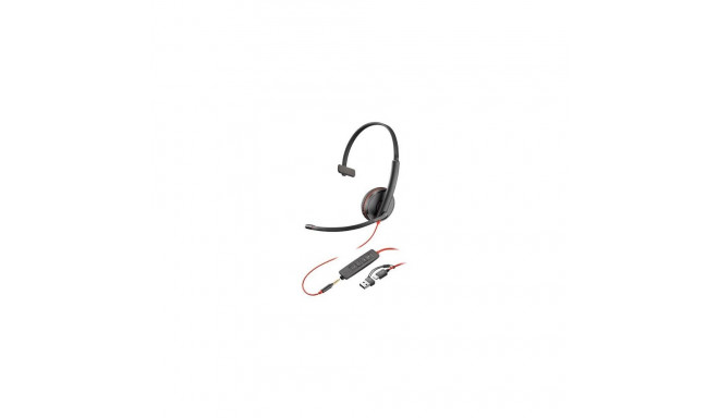 HP Poly Blackwire 3215 Monaural USB-C Headset +3.5mm Plug +USB-C/A Adapter