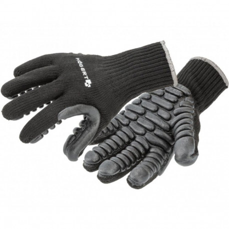 Hogert HT5K765-9, PU-coated anti-vibration gloves, size 9, polyester, EN ISO 21420, EN ISO 10819, EN
