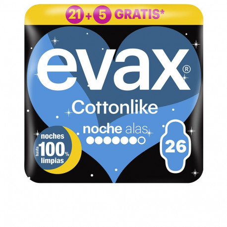 EVAX COTTONLIKE compresas noche alas 26 u