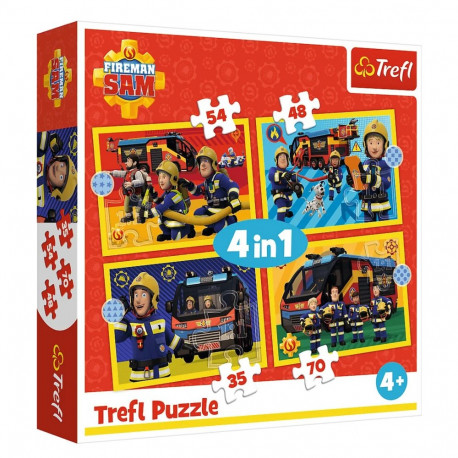 Trefl pusle 34348 4 ühes (35, 48, 54, 70), tuletõrjuja Sam häirel