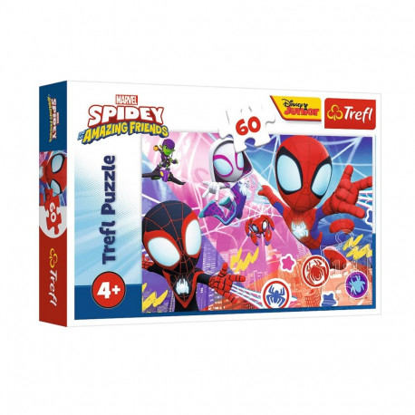 Puzzle - 60 - Bohaterska przygoda - Spidey i super-kumple - Marvel - Trefl 17410