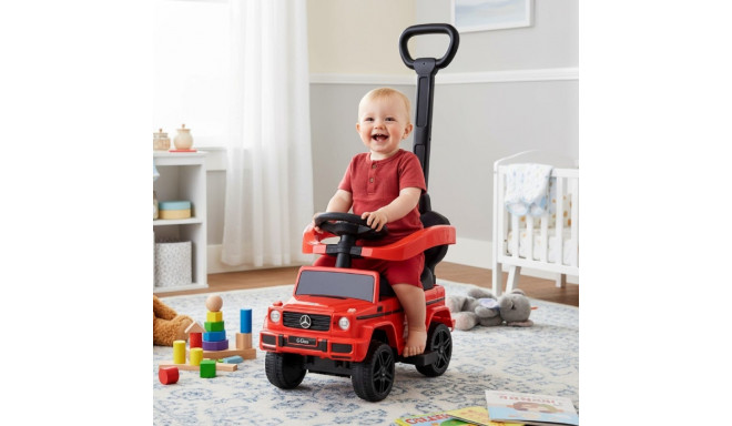 Jeździk pchacz chodzik dla dziecka Mercedes Benz G Klasa z popychaczem czerwony