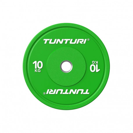 Raskusketas TUNTURI Platinum Bumper Plate, roheline, 50mm, 10 kg