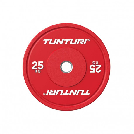 Raskusketas TUNTURI Platinum Bumper Plate, punane, 50mm, 25 kg