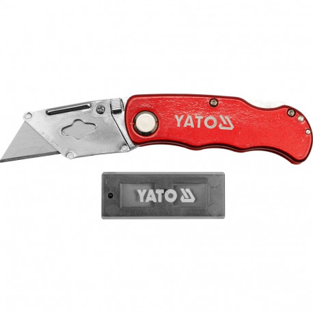 Yato Folding Knife YT-7532, 150mm, 61x33x0.5mm, SK5, 5 spare blades, aluminum, 53-58 HRC, lock