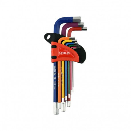 Yato Pikkade Kuusnurksete Võtmete Komplekt YT-05631, 1.5mm-10mm, 9tk, S2, 58-62 HRC, pikad, kuusnurk