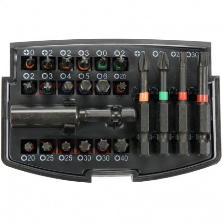 Yato löökotsakute komplekt YT-04621, 23 tk, 1/4" 6.3 mm, kuuskant hoidik, Phillips, Pozidriv, Torx, 