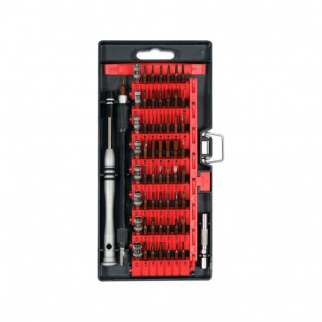 Yato Mobile Phone Repair Tool Set YT-25760, 61 pcs, S2 steel, aluminum handle, 1/4" adapter, 5/32" h