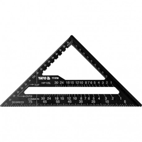 Yato Angle Square YT-70786, 180mm, aluminum alloy, lacquered, mm and inch scale, carpentry angle gra