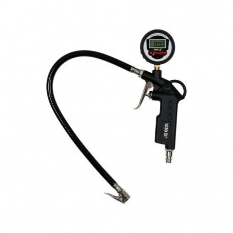 Yato YT-23702 pneumaatiline täitepüstol LCD-manomeetriga, 0.8 MPa, 440 mm voolik, alumiinium, 89 dB(