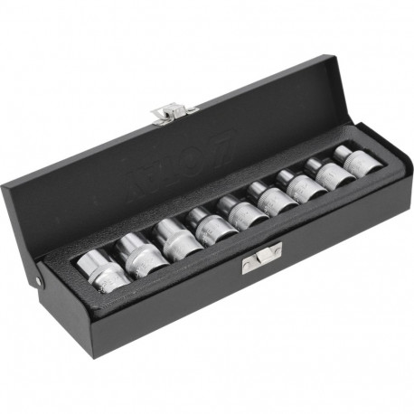 Yato YT-0521 Torx pesakomplekt, 1/2", 9 tk., E10-E24, CrV 50BV30, kroomitud