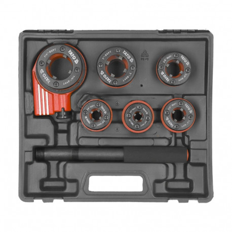 Yato torude keermestamise komplekt YT-2900, 7 tk, 1/4" 6.3mm, 3/8" 9.5mm, 1/2" 12.7mm, 3/4" 19.0mm, 