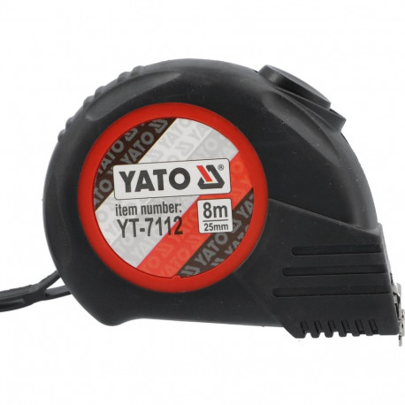 Yato YT-7112 Mõõdulint, 8m, 25mm, teras, ABS, kumm, magnetiline, II klass