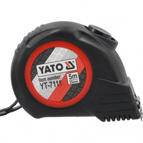 Yato Mõõdulint YT-7111, 5 m x 25 mm, nailonkattega terasest, ABS kummist, II klass, magnetkonks, 1 l