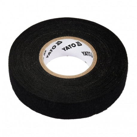 Yato YT-81500 riidest kaablite mähkimisteip, 19mm, 15m, 0.3mm, must, kuumliim, -40~+105°C