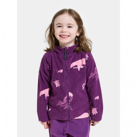 Fliispusa Didriksons Monte Printed Kids' Full-Zip 10 lilla - 120