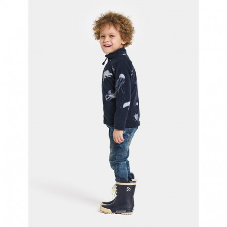 Fliispusa Didriksons Monte Printed Kids' Full-Zip 10 tumesinine - 110