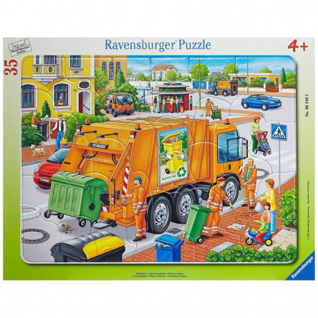 Ravensburger suur plaatpusle 35 tk Prügiauto
