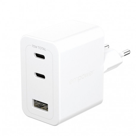 PanzerGlass empower 70W laadija 2x USB-C 1x USB-A valge