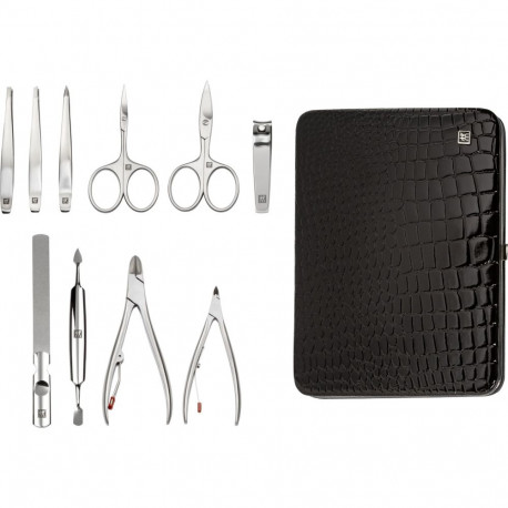 Zwilling CLASSIC Leather frame case, croco black, 10 pcs.