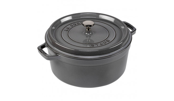 Staub ümmargune cocotte, 26cm malmist, grafiithall