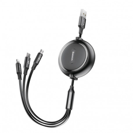 Baseus Baseus Golden Loop 3in1 retractable cable USB - micro USB / Lightning / USB-C 3.5A 35cm - 120