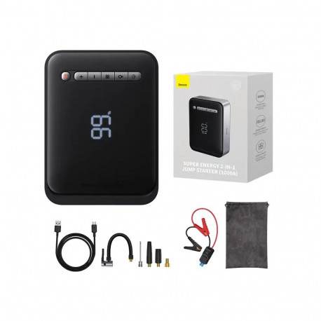 Powerbank / Starter + Compressor 2in1 Baseus Super Energy Car Jump Starter, 8000mAh, 1000A USB (blac