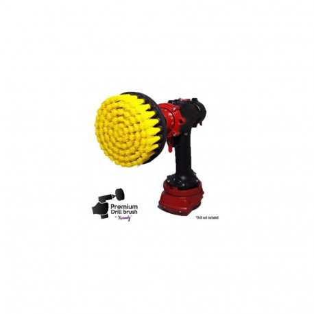 Premium Drill Brush For Professional Cleaning - Medium Soft, Yellow, 13 cm