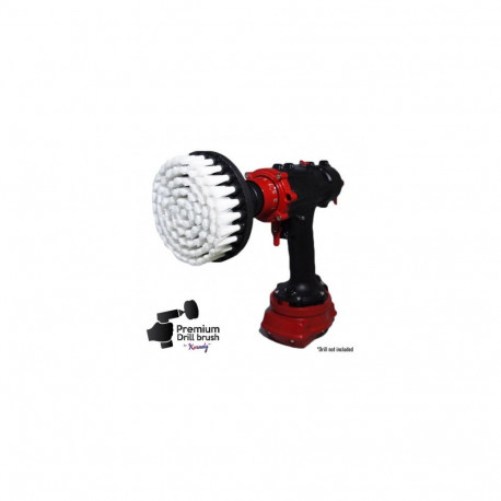 Premium Drill Brush For Professional Cleaning - Extra Soft, White, 13 cm