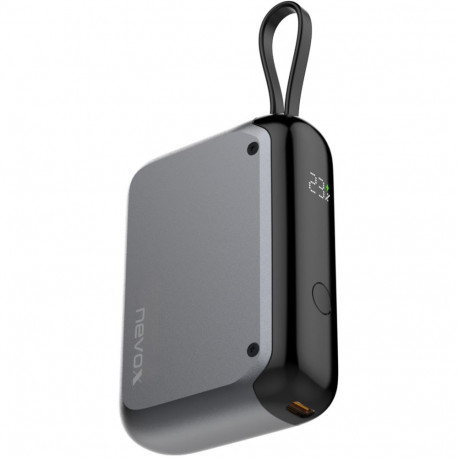 powerbank 10000mAh integreeritud USB-C kaabel Power Delivery 30W, hall
