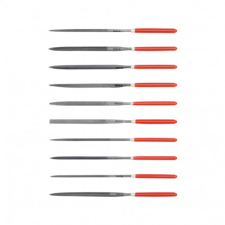 Yato YT-6164 Needle File Set 10pcs, 4x160mm, 75mm, GCr15, chrome plated, PVC handle, for metal
