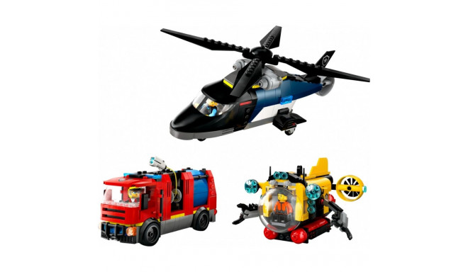 City 60462 komplekt helikopteri, tuletõrjeauto ja paadiga