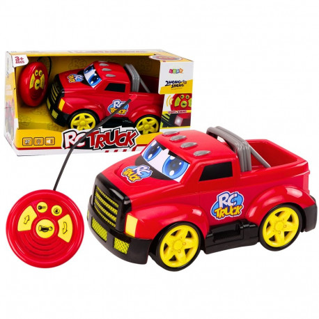 Autko Kreskówkowe Zdalnie Sterowane Światła Dźwięki Czerwony