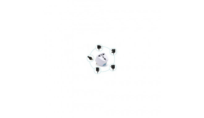 Fusion laadija adapter UK | USA | AU | CH -> EU (220V) valge